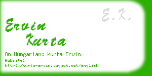 ervin kurta business card